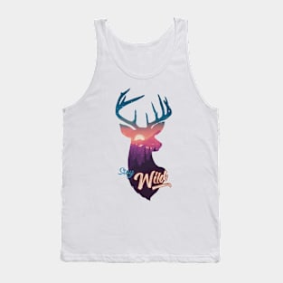 Stay Wild Deer Sunset Night Tank Top